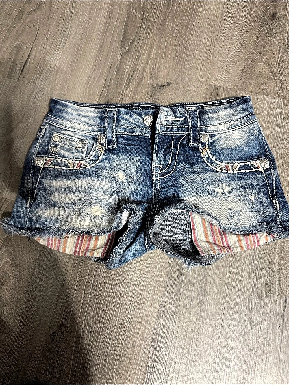 Miss Me Written In The Stars Shorts Jean Shorts Blue Waist 23